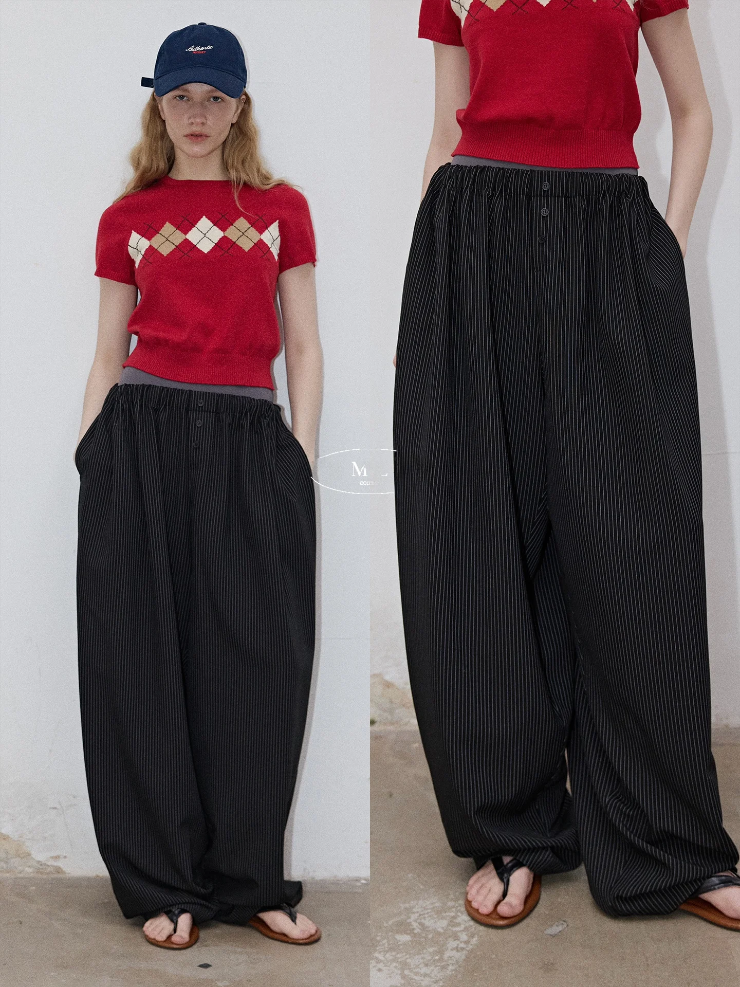 BMLT Retro Casual Striped Elastic Waist Knife Pleat Pants Airy Feel Summer New Arrival Women's Wide Leg Trousers Polyester Blend
BMLT Retro Casual Striped Elastic Waist Knife Pleat Pants Airy Feel Summer New Arrival Women's Wide Leg Trousers Polyester Blend
