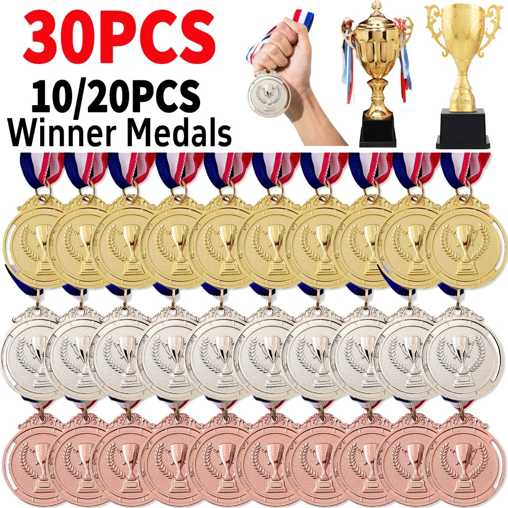 30PCS Gold/Silver/Bronze Medal Award Medals with Neck Ribbon Competition Prize Medals Trophy Pattern for Talent Show Party Race
30PCS Gold/Silver/Bronze Medal Award Medals with Neck Ribbon Competition Prize Medals Trophy Pattern for Talent Show Party Race