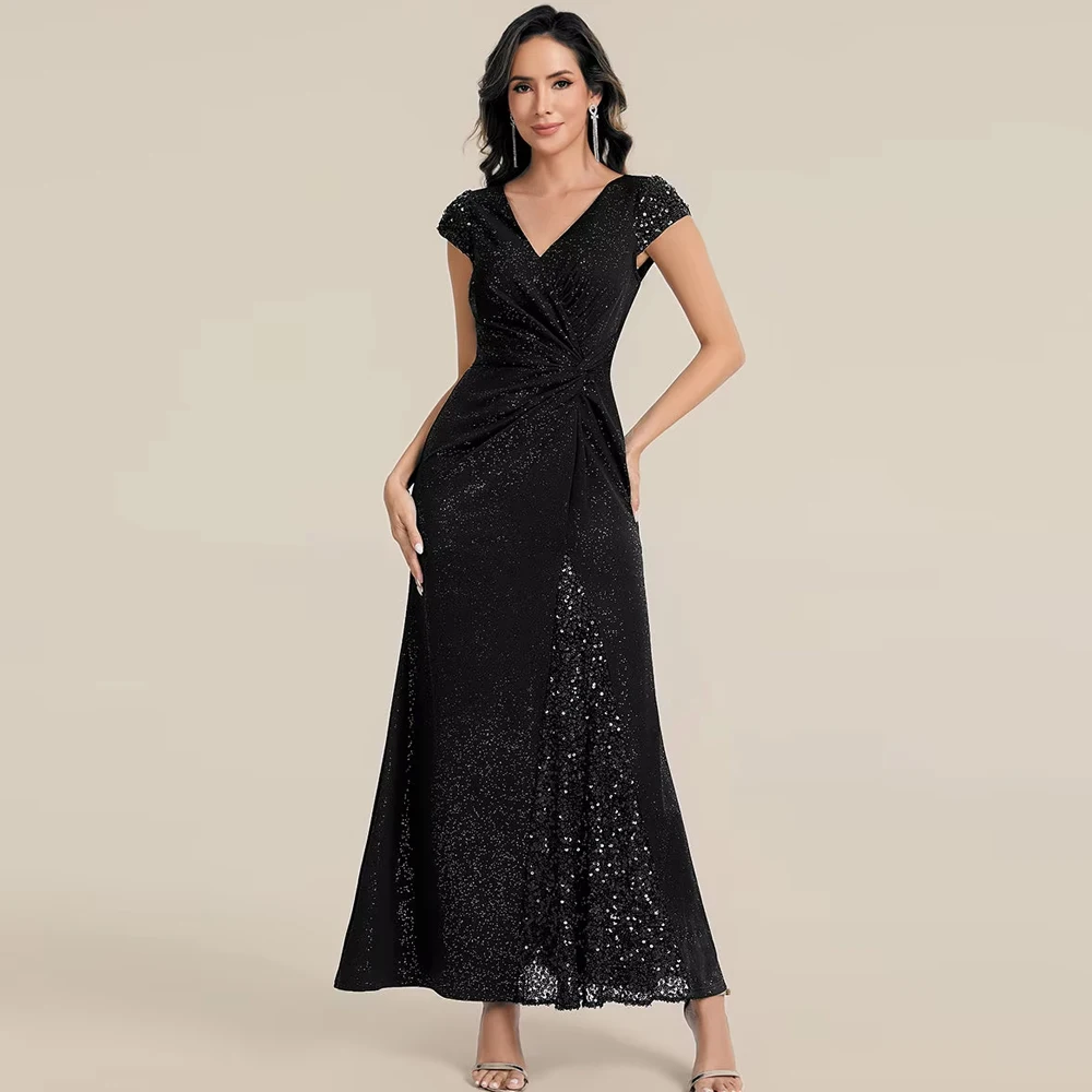 BAZIIINGAAA Party Dress Short Sleeve Deep V-Neck Sequin Bodycon Floor Length Evening Dresses
BAZIIINGAAA Party Dress Short Sleeve Deep V-Neck Sequin Bodycon Floor Length Evening Dresses