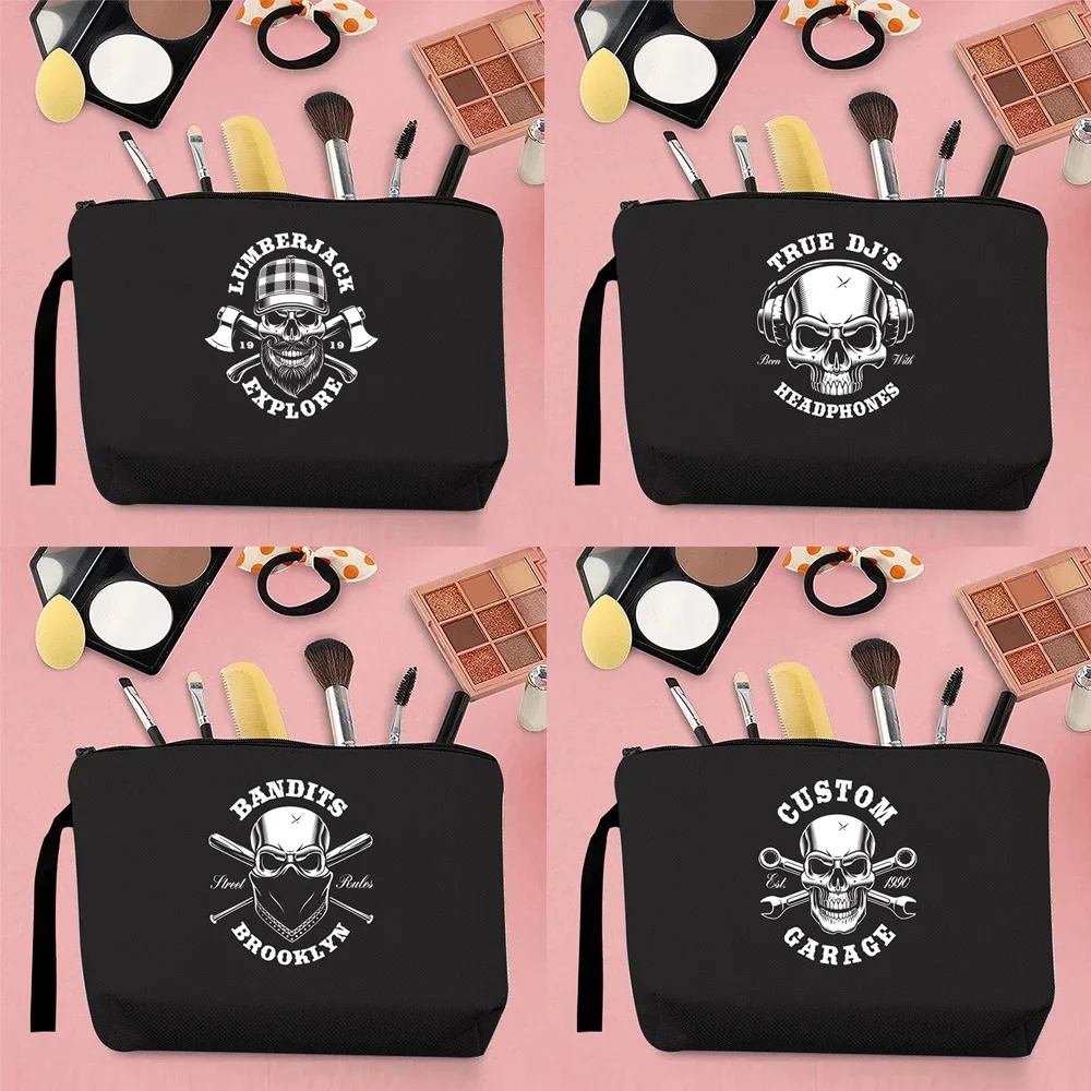2024 Women's Bag Cosmetic Bag Trendy Cool Commuter Skull Pattern Printing Outdoor Travel Canvas Black Cosmetic Storage Handbag
2024 Women's Bag Cosmetic Bag Trendy Cool Commuter Skull Pattern Printing Outdoor Travel Canvas Black Cosmetic Storage Handbag