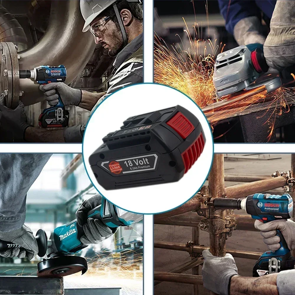 18V 6.0Ah Li-ion Battery for Bosch BAT609/BAT618 Power Tools, High Capacity Replacement (Upgraded)
18V 6.0Ah Li-ion Battery for Bosch BAT609/BAT618 Power Tools, High Capacity Replacement (Upgraded)