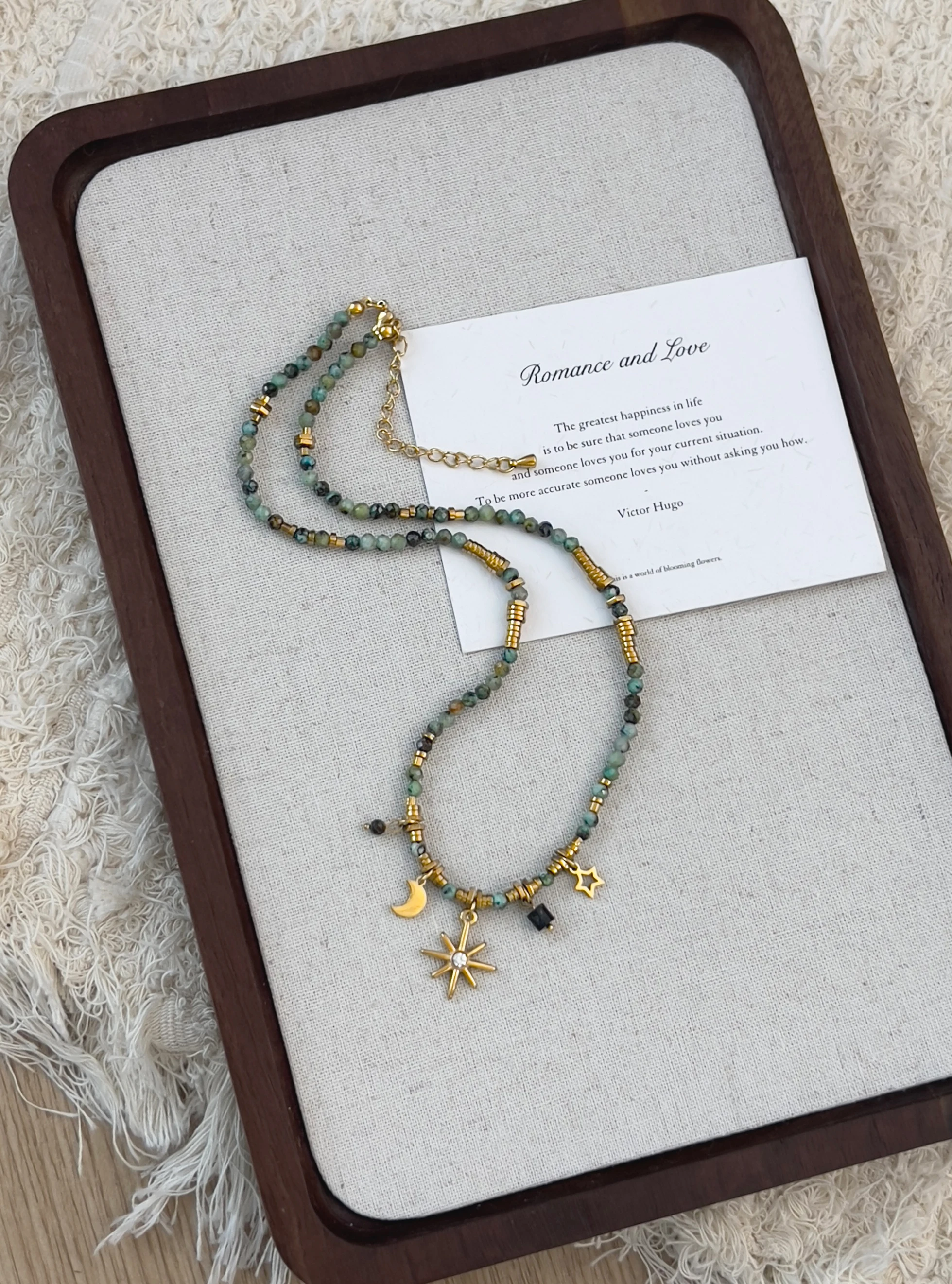 Vintage Natural Stone Bead Necklace Women's Charming Star-Shaped Pendant Stackable Jewelry Gothic Style Jewelry Gift
Vintage Natural Stone Bead Necklace Women's Charming Star-Shaped Pendant Stackable Jewelry Gothic Style Jewelry Gift