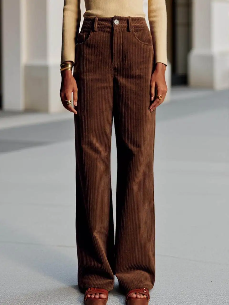 Vintage Style Women Summer High Waist Vertical Texture Straight Leg Long Trousers
Vintage Style Women Summer High Waist Vertical Texture Straight Leg Long Trousers