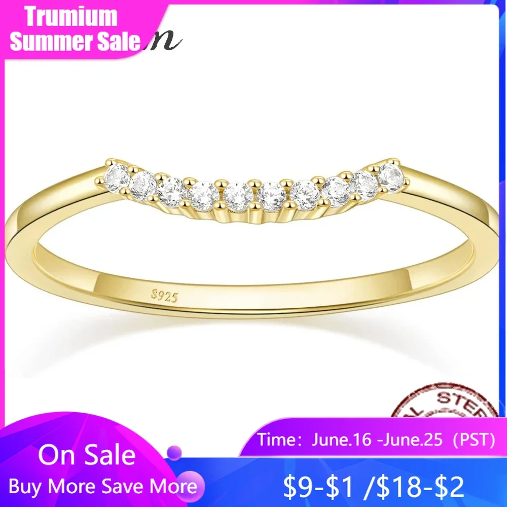 Trumium 925 Sterling Silver 14K Gold Plated CZ Wedding Bands for Women Dainty Curved Stackable Cubic Zirconia Engagement Rings
Trumium 925 Sterling Silver 14K Gold Plated CZ Wedding Bands for Women Dainty Curved Stackable Cubic Zirconia Engagement Rings