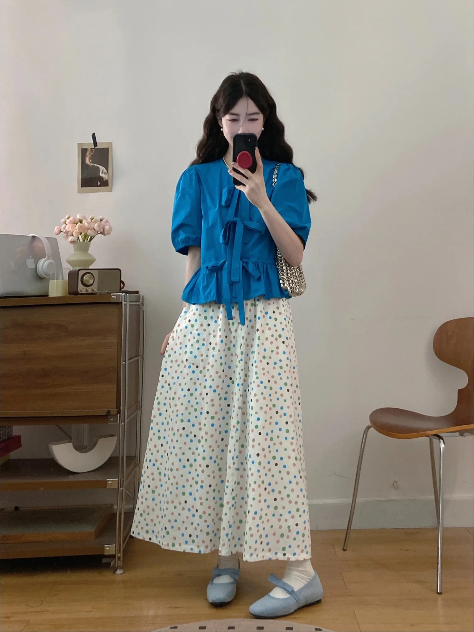 plus Size Fashionable Outfit Women's Blue Bowtie Top Polka Dot Skirt Two Piece Set Summer Breathable Short Sleeve round ...
plus Size Fashionable Outfit Women's Blue Bowtie Top Polka Dot Skirt Two Piece Set Summer Breathable Short Sleeve round ...