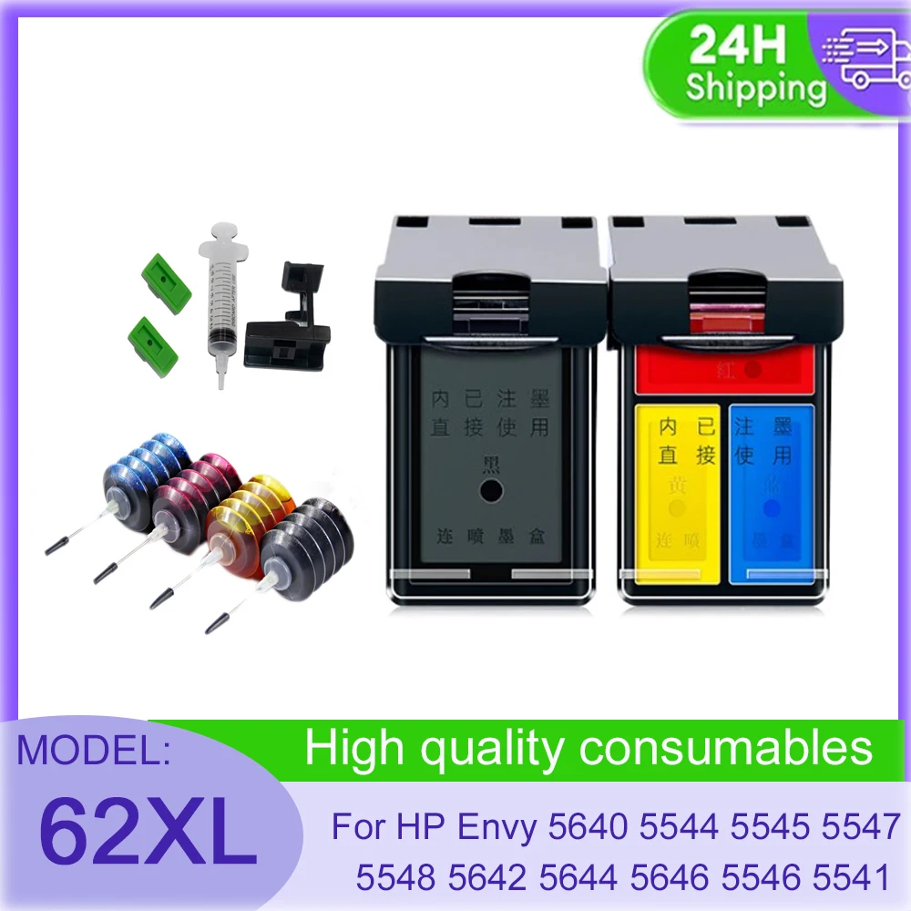 Vilaxh 62 62xl Ink Cartridge Replacement For HP62 XL For HP Envy 5640 5544 5545 5547 5548 5642 5644 5646 5546 5541 5542 5543
Vilaxh 62 62xl Ink Cartridge Replacement For HP62 XL For HP Envy 5640 5544 5545 5547 5548 5642 5644 5646 5546 5541 5542 5543