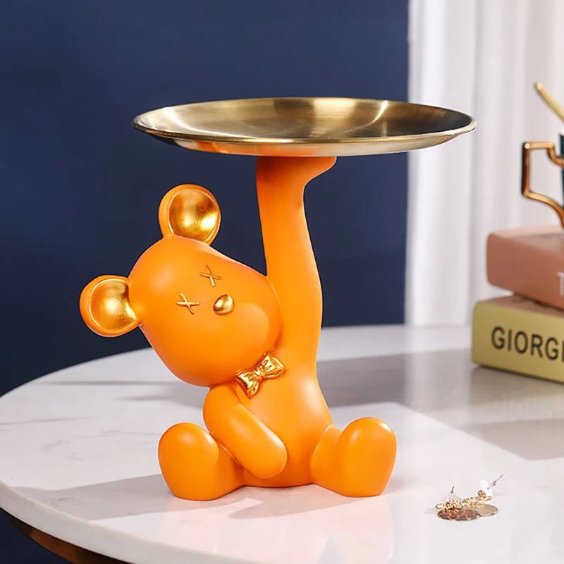 Creative cute bear tray ornament living room/wine cabinet/entrance/desktop/door key storage decorative ornament
Creative cute bear tray ornament living room/wine cabinet/entrance/desktop/door key storage decorative ornament