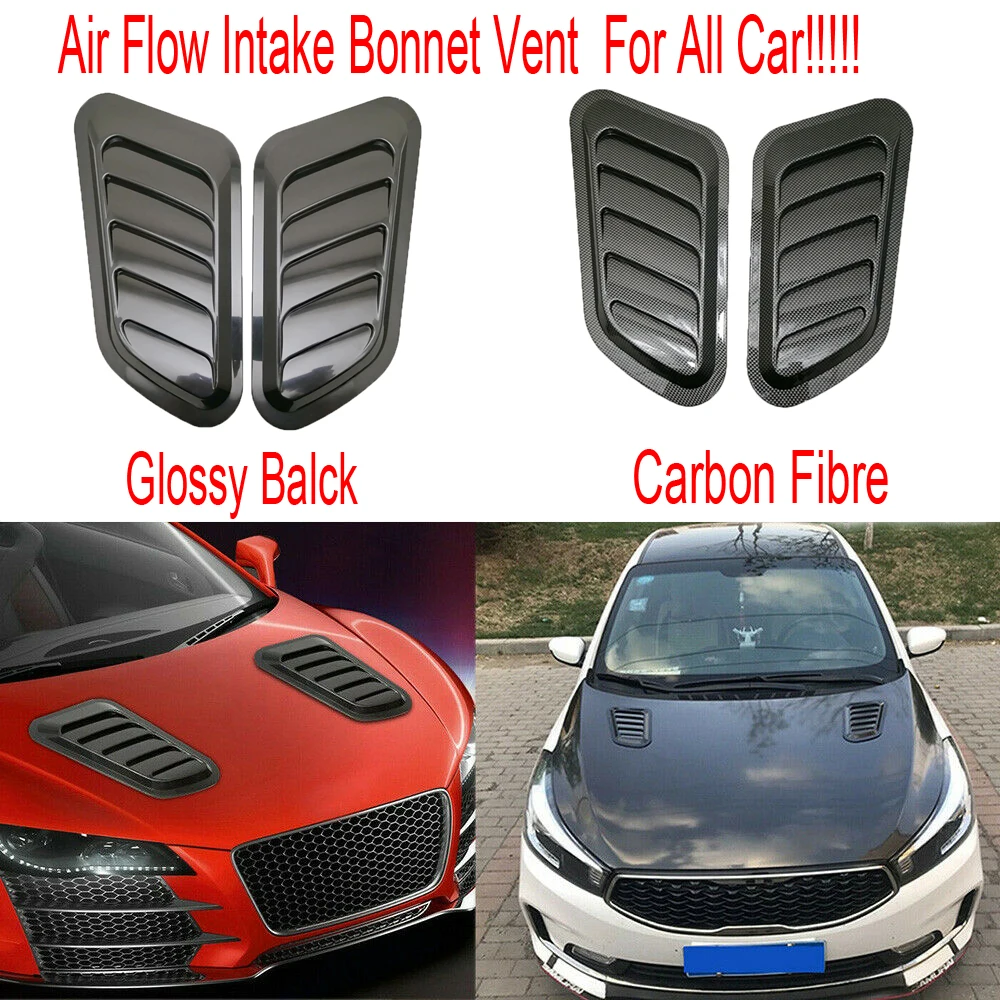 2Pcs 3D Universal Car Truck Front Bonnet Vent Hood Decorative ABS Plastic Air Flow Intake Scoop Turbo Cover Exterior Accessories
2Pcs 3D Universal Car Truck Front Bonnet Vent Hood Decorative ABS Plastic Air Flow Intake Scoop Turbo Cover Exterior Accessories