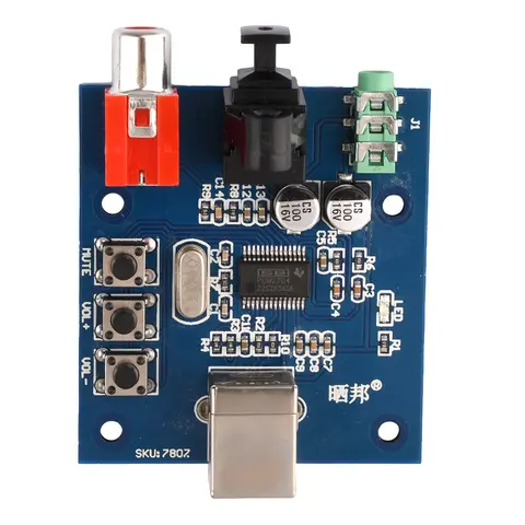 PCM2704 Audio DAC USB to S/PDIF Sound Card HIFI DAC Decoder Board 3.5mm Analog Coaxial Optical Fiber Output Module
