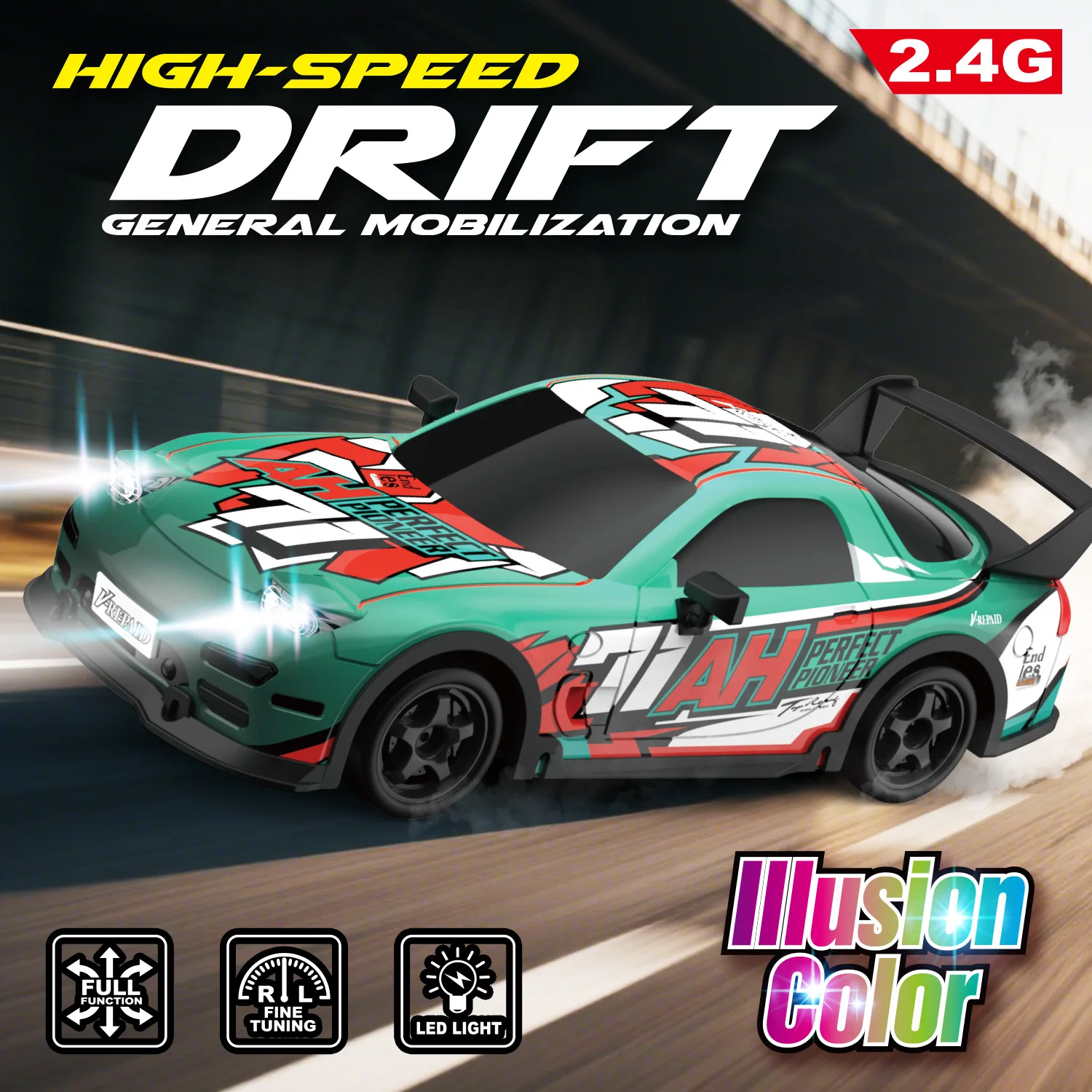 1/18 RC Drift Car 2,4G с дистанционным управлением, вездеходная гоночная машина, модель с легкой игрушкой для соревнований, подарки на день рождения и Рождество для мальчика
1/18 RC Drift Car 2,4G с дистанционным управлением, вездеходная гоночная машина, модель с легкой игрушкой для соревнований, подарки на день рождения и Рождество для мальчика