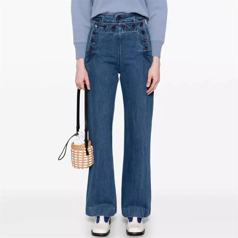 Women's jeans New retro pure cotton women's pants for summer 2025 High waisted slim fit straight leg pants Denim pants trousers
Women's jeans New retro pure cotton women's pants for summer 2025 High waisted slim fit straight leg pants Denim pants trousers