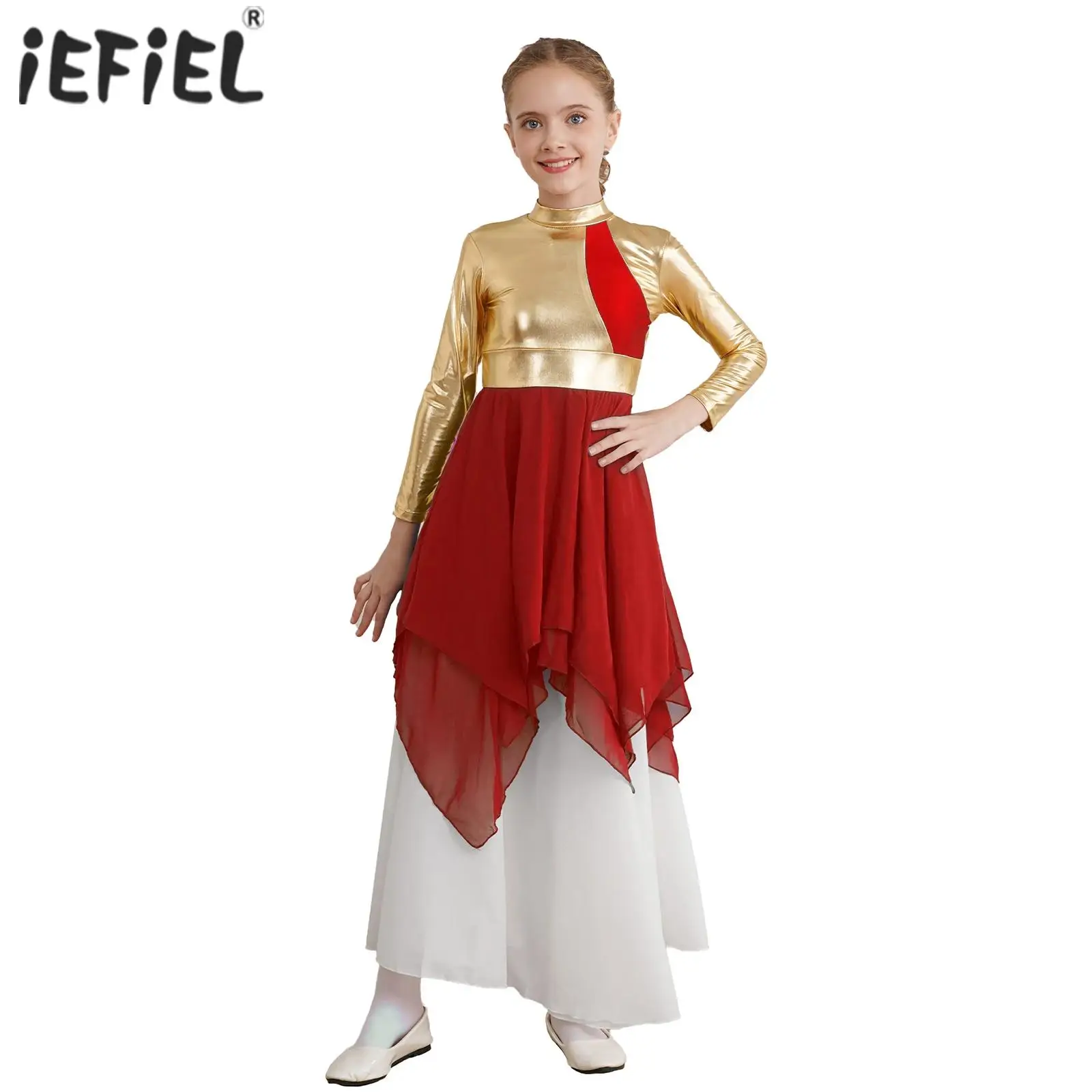Kids Girls Gymnatics Ballet Lyrical Dance Dress Bronzing Cloth Zipper Closure Back Liturgical Praise Church Worship Costumes
Kids Girls Gymnatics Ballet Lyrical Dance Dress Bronzing Cloth Zipper Closure Back Liturgical Praise Church Worship Costumes