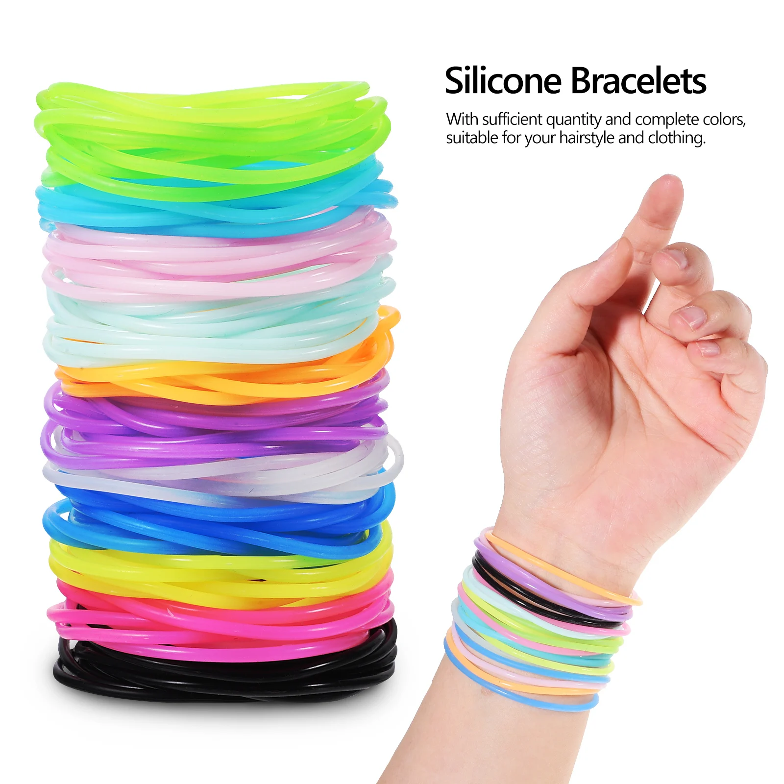 150 Pcs Luminous Silicone Hair Bracelets Jelly Wristb Night Running Accessories Multicolor Elastic Women Party
150 Pcs Luminous Silicone Hair Bracelets Jelly Wristb Night Running Accessories Multicolor Elastic Women Party