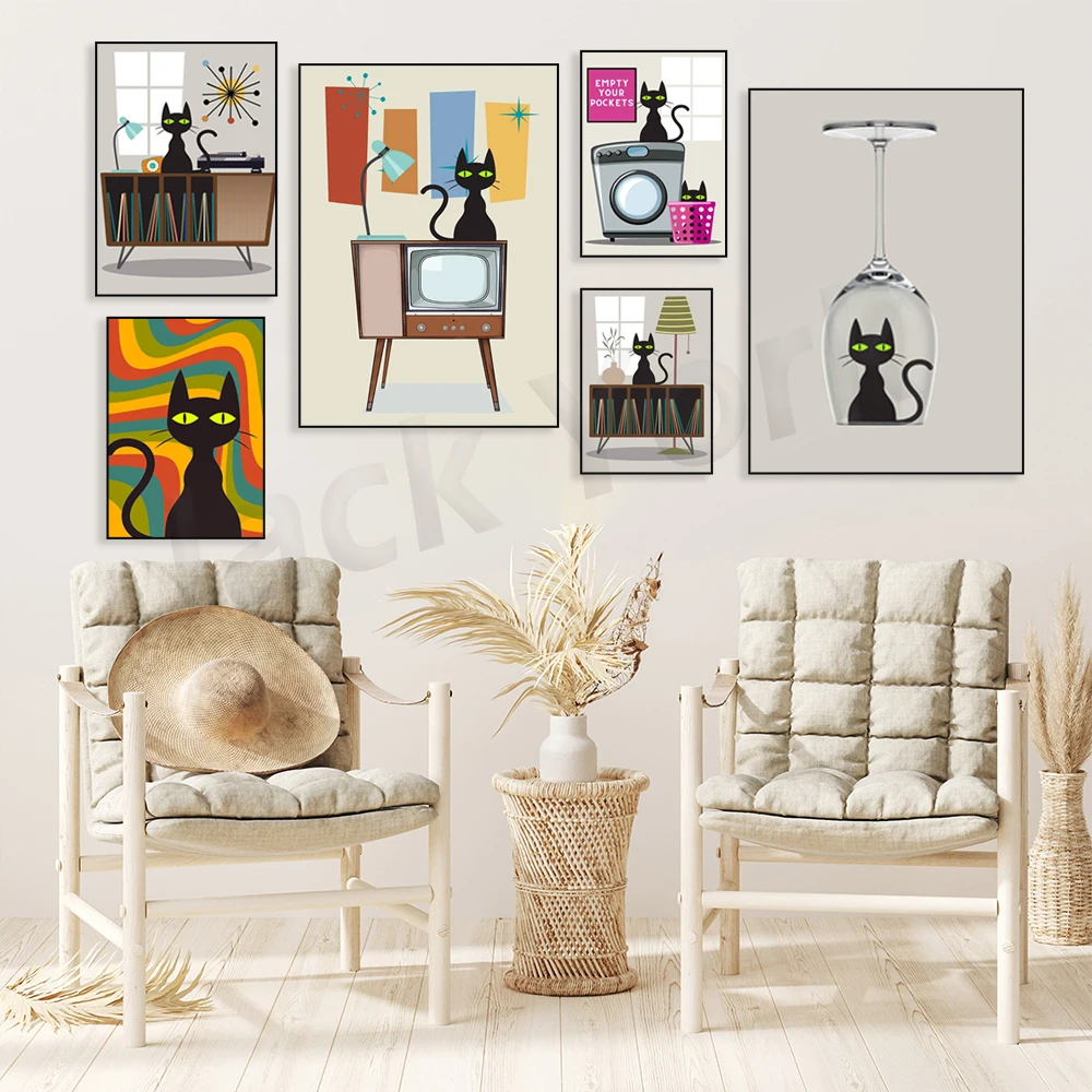 Mid Century Modern Art Print, Cat Wall Print, Cat Lover Gift, Retro Black Cat Art Print, Black Cat Gift Idea, Kitchen Art Print,
Mid Century Modern Art Print, Cat Wall Print, Cat Lover Gift, Retro Black Cat Art Print, Black Cat Gift Idea, Kitchen Art Print,