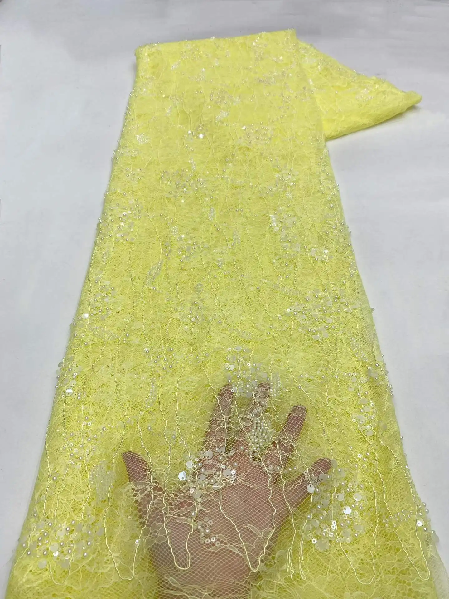 5Yards Yellow African Tulle Net Lace Fabric Luxury Sequins Nigerian French Embroidery Mesh Material Tissu Africain En Dentelle
5Yards Yellow African Tulle Net Lace Fabric Luxury Sequins Nigerian French Embroidery Mesh Material Tissu Africain En Dentelle