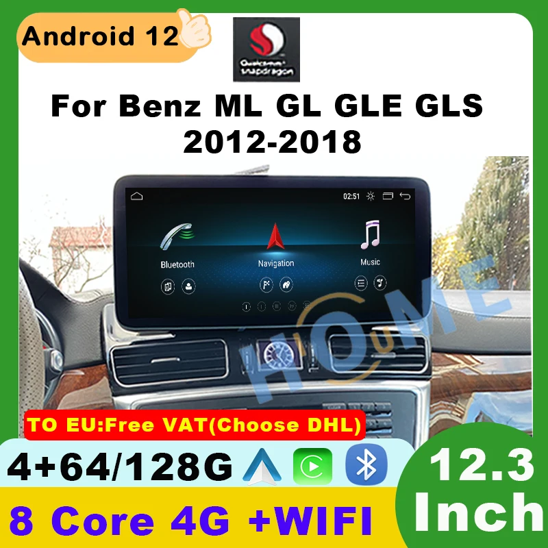 12.5 Inch 8+128G Snapdragon Android 12 Car Multimedia Player For Mercedes Benz GLS GLE ML W166 GL X166 Auto Carplay 2015-2018 4G
12.5 Inch 8+128G Snapdragon Android 12 Car Multimedia Player For Mercedes Benz GLS GLE ML W166 GL X166 Auto Carplay 2015-2018 4G