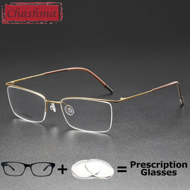 Chashma Men Pure Titanium Eyewear Semi Rim Prescription Glasses Wide Flexible Optical Progressive Lenses Reading Glasses
Chashma Men Pure Titanium Eyewear Semi Rim Prescription Glasses Wide Flexible Optical Progressive Lenses Reading Glasses