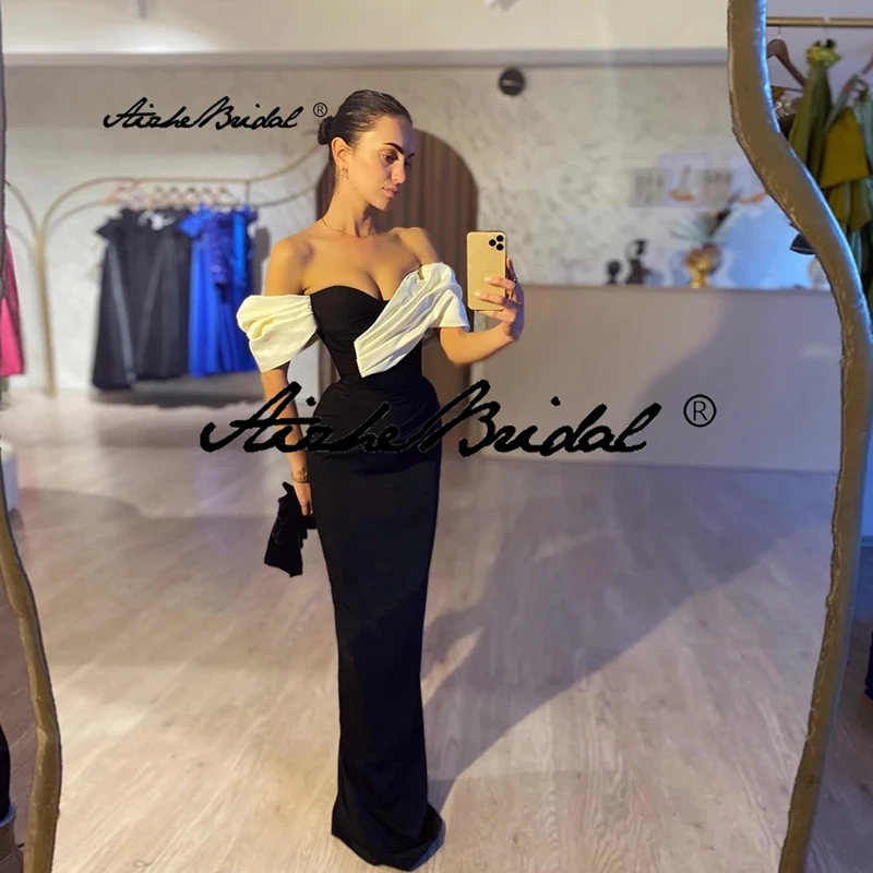 Черно-белые платья для выпускного вечера с русалкой и открытыми плечами, милое платье для особых случаев, длинное атласное платье 2024, вечерние платья
Черно-белые платья для выпускного вечера с русалкой и открытыми плечами, милое платье для особых случаев, длинное атласное платье 2024, вечерние платья