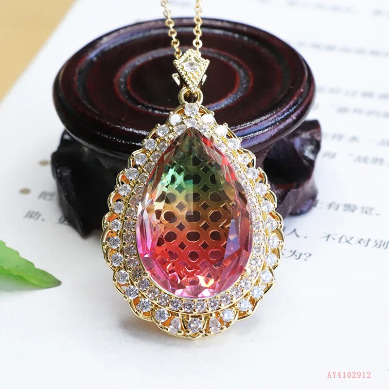 Gradual change colorful water drop pendant medieval jewelry necklace women's jewelry jewelry
Gradual change colorful water drop pendant medieval jewelry necklace women's jewelry jewelry