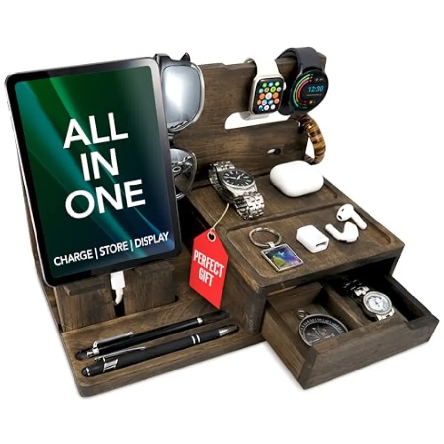 Nightstand Organizer- Phone Docking Station for Men- Unique Gifts for Husband Father or Dad from Wife Son or Daughter- Desk Org
Nightstand Organizer- Phone Docking Station for Men- Unique Gifts for Husband Father or Dad from Wife Son or Daughter- Desk Org