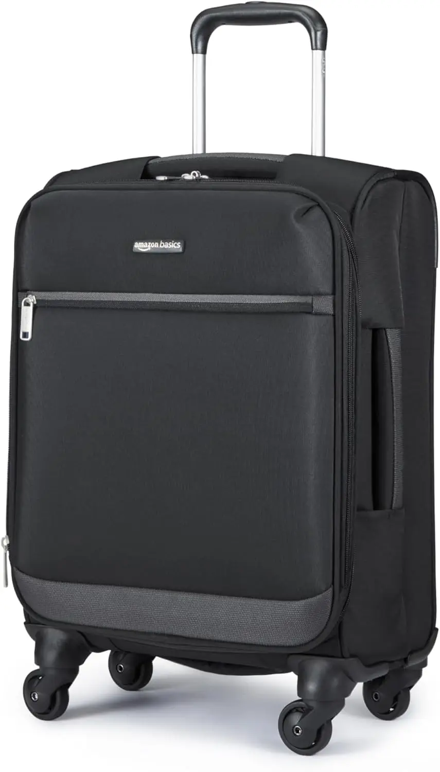 18-Inch Medium Expandable Carry-On Suitcase with Spinner Wheels, Telescoping Handle, and Zippered Pockets in Black
18-Inch Medium Expandable Carry-On Suitcase with Spinner Wheels, Telescoping Handle, and Zippered Pockets in Black