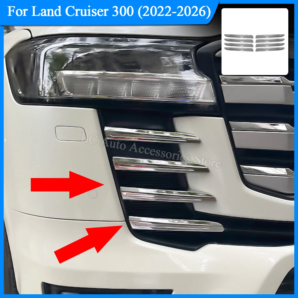 Front Grille Trim Strips for Land Cruiser LC300 2022-2026, made of ABS, exterior decorative accessories for LC300
Front Grille Trim Strips for Land Cruiser LC300 2022-2026, made of ABS, exterior decorative accessories for LC300