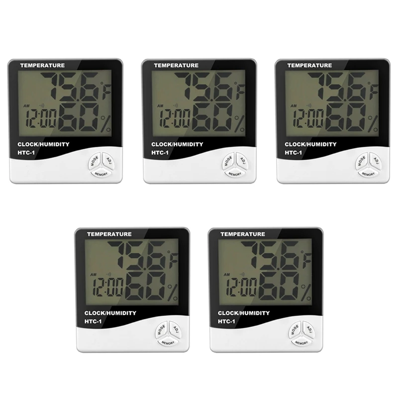 5X Digital LCD Indoor Outdoor Electronic Temperature Humidity Meter Thermometer Hygrometer Weather Station Alarm Clock
5X Digital LCD Indoor Outdoor Electronic Temperature Humidity Meter Thermometer Hygrometer Weather Station Alarm Clock