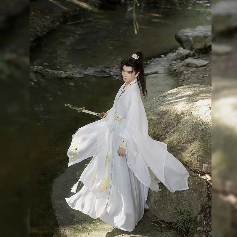 Original White Hanfu Men Women Traditional Chinese Embroidery Long Robe Halloween Fairy Wuxia Cosplay Costume Stage Show Suits
Original White Hanfu Men Women Traditional Chinese Embroidery Long Robe Halloween Fairy Wuxia Cosplay Costume Stage Show Suits
