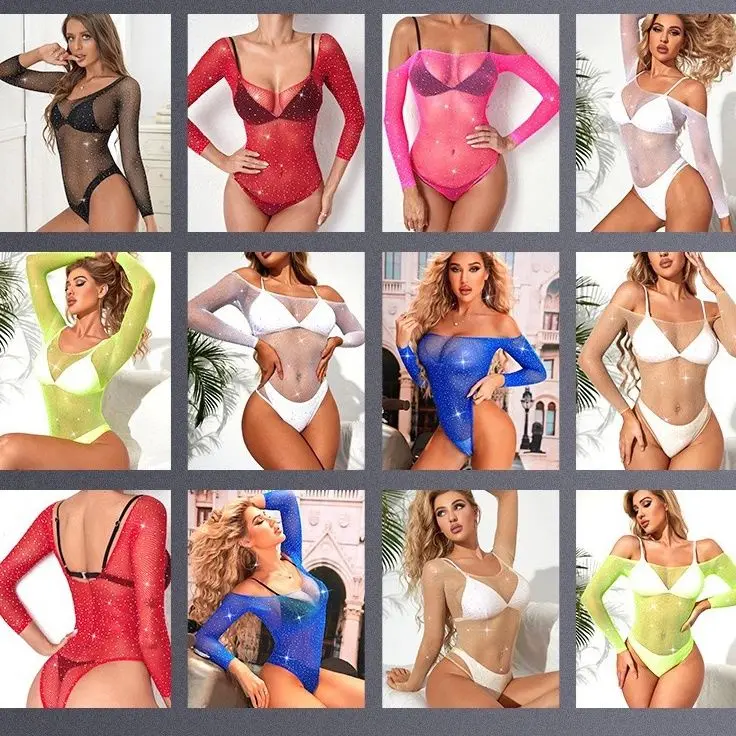 Sexy One-piece Lingerie Bodysuit Women Bra Set Rhinestone Underwear Hot Transparent Open Strapless Erotic Mesh Bras Long Sleeve
Sexy One-piece Lingerie Bodysuit Women Bra Set Rhinestone Underwear Hot Transparent Open Strapless Erotic Mesh Bras Long Sleeve