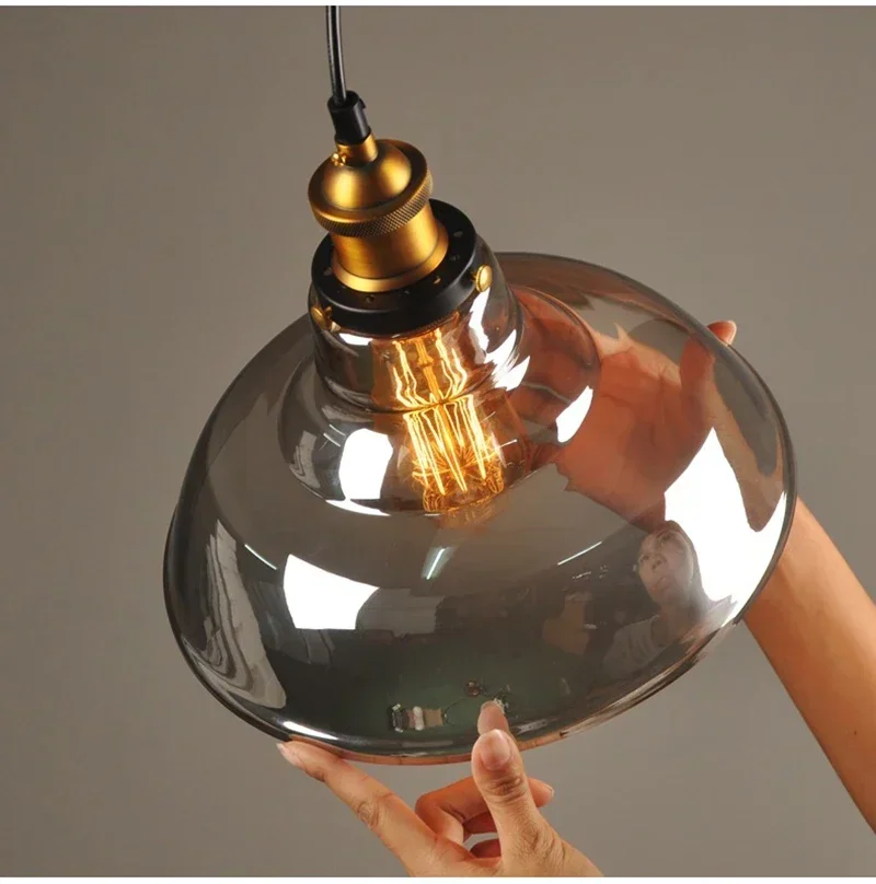 SLoft Restaurant Pendant Lights Industrial Smoky Glass Vintage Dining Lighting Retro Cafe Bar Hanging Lamp Industrial Lamps E27
SLoft Restaurant Pendant Lights Industrial Smoky Glass Vintage Dining Lighting Retro Cafe Bar Hanging Lamp Industrial Lamps E27