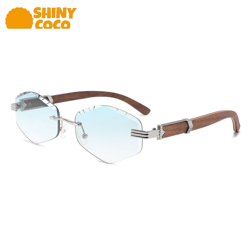 ShinyCoCo Luxury Brand Fashionable Bezel Less Polygonal Lens Cut Narrow Framed Wooden Leg Women Sunglasses
ShinyCoCo Luxury Brand Fashionable Bezel Less Polygonal Lens Cut Narrow Framed Wooden Leg Women Sunglasses