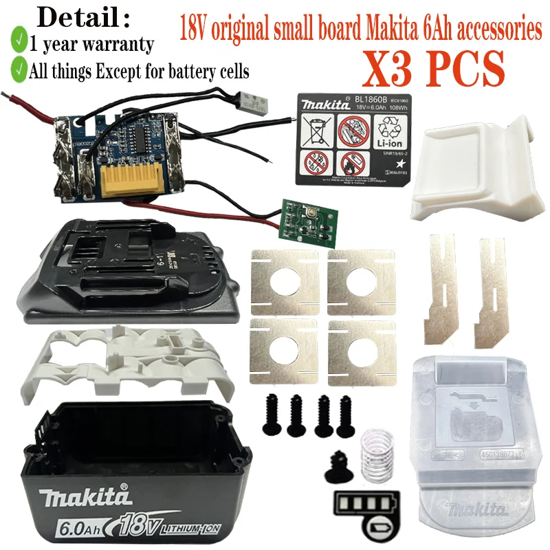 BL1830 Li-ion Battery Case Charging Protection Circuit Board Box For Makita 18V 3Ah 6Ah Label Protective sheath UNBreak Cover
BL1830 Li-ion Battery Case Charging Protection Circuit Board Box For Makita 18V 3Ah 6Ah Label Protective sheath UNBreak Cover