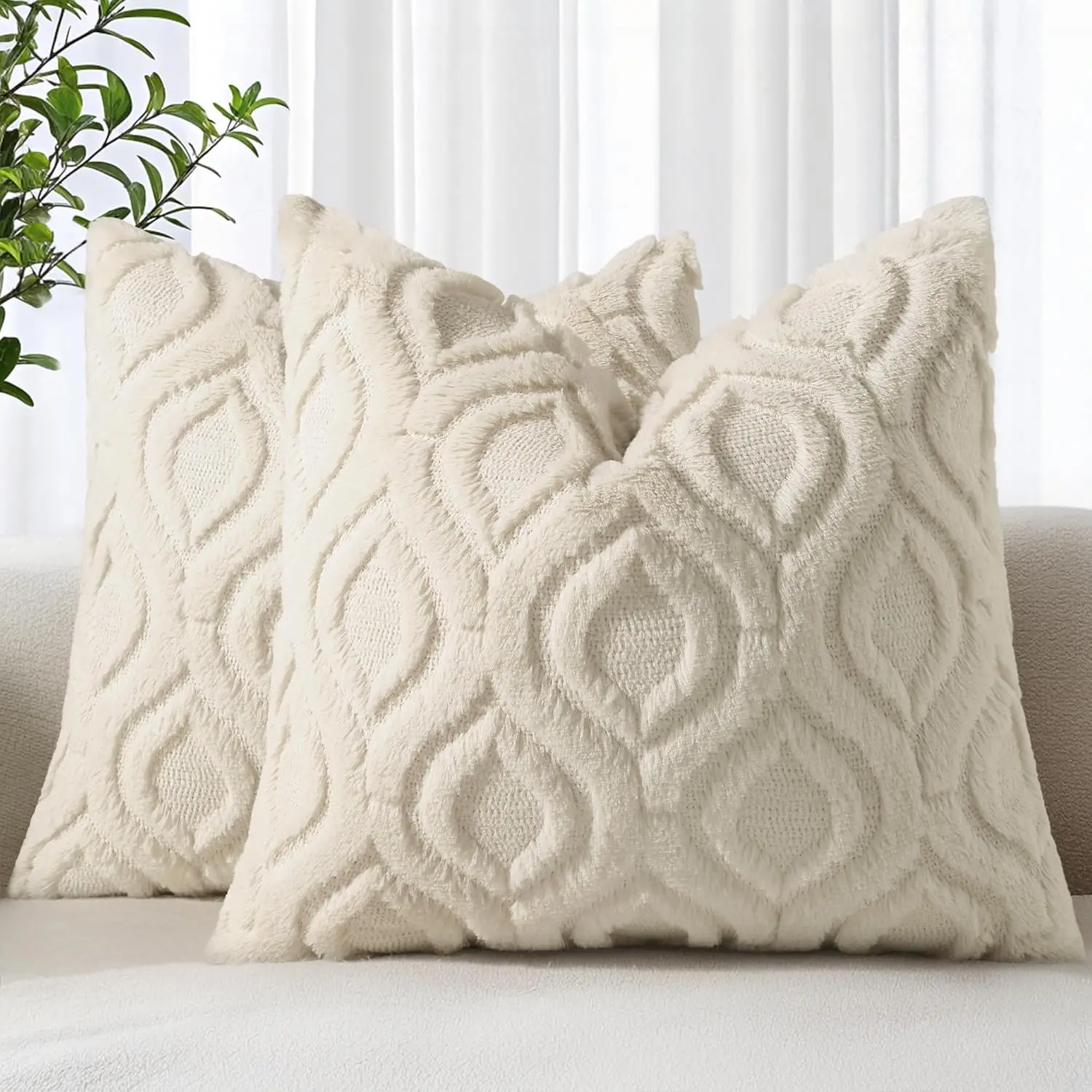 Fall Throw Pillow Covers 18x18 Inch Set of 2, Soft Plush Decorative Faux Fur Beige Solid Couch Pillow Covers, Accent Farmhouse
Fall Throw Pillow Covers 18x18 Inch Set of 2, Soft Plush Decorative Faux Fur Beige Solid Couch Pillow Covers, Accent Farmhouse