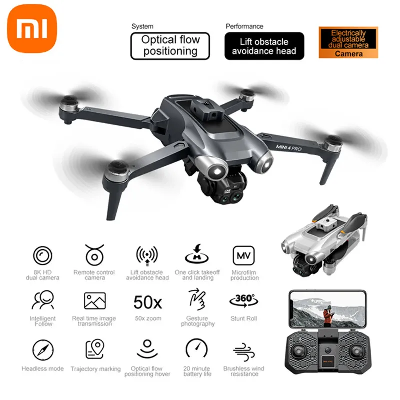 Xiaomi V600 Drone Mini Pro Max Professional HD Dual Cameras Optical Flow Positioning Avoidance WIFI FPV UAV GPS Quadcopter RC
Xiaomi V600 Drone Mini Pro Max Professional HD Dual Cameras Optical Flow Positioning Avoidance WIFI FPV UAV GPS Quadcopter RC