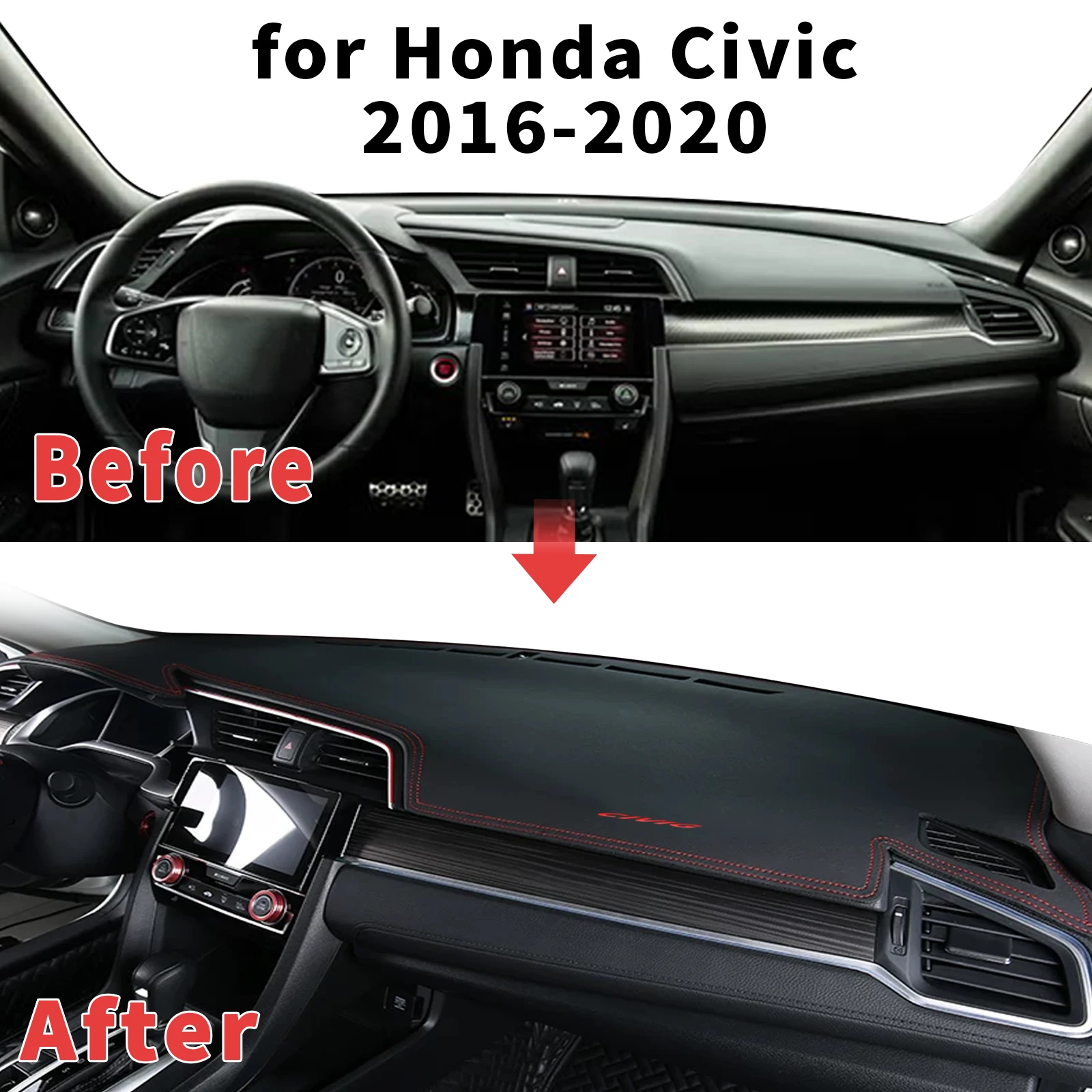 for Honda Civic 10th 2016-2020 Dashboard Cover Sun Shade Protector Dashmat Anti-Glare UV Block Carpet Mat Automotive Dash Mat
for Honda Civic 10th 2016-2020 Dashboard Cover Sun Shade Protector Dashmat Anti-Glare UV Block Carpet Mat Automotive Dash Mat