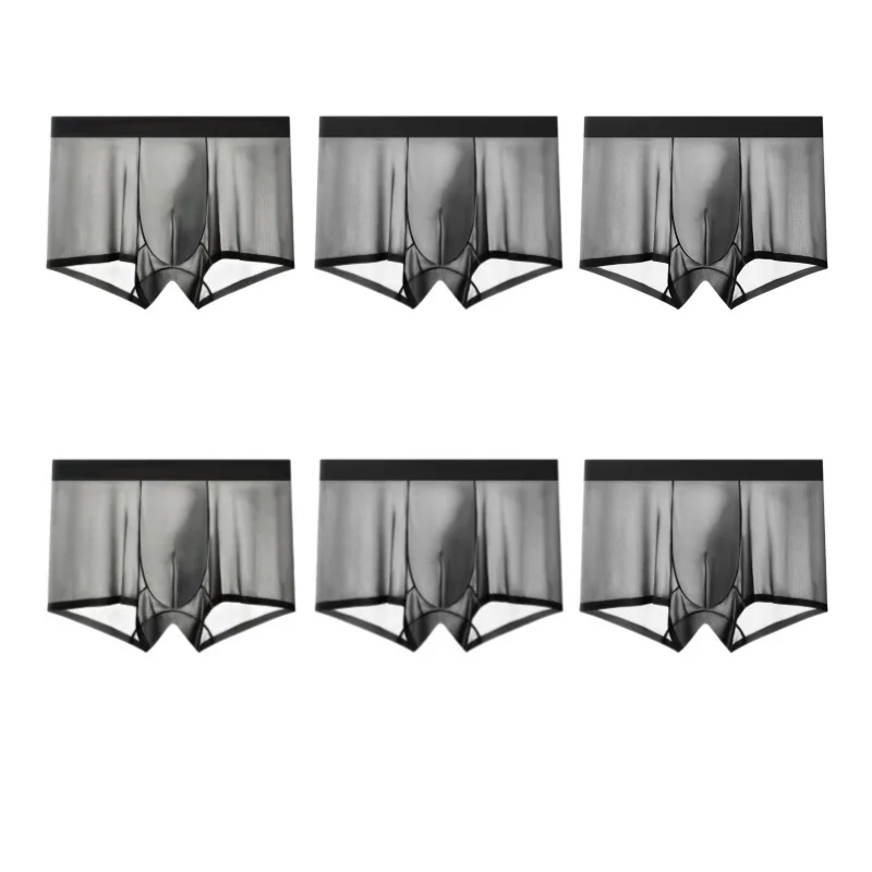 6Pairs Ice Silk Men's Boxer Briefs Ultra-Thin Quick-Drying Sexy Transparent Underwear Large Size Comfortable Four-Corner Design
6Pairs Ice Silk Men's Boxer Briefs Ultra-Thin Quick-Drying Sexy Transparent Underwear Large Size Comfortable Four-Corner Design