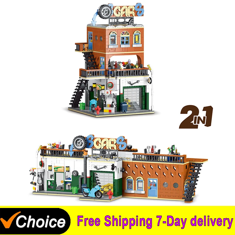 NEW Creative 2 in1 Auto Repair Shop Street View Building Blocks Model Bricks Assembling DIY Toys for Boys Christmas Gift Decor
NEW Creative 2 in1 Auto Repair Shop Street View Building Blocks Model Bricks Assembling DIY Toys for Boys Christmas Gift Decor