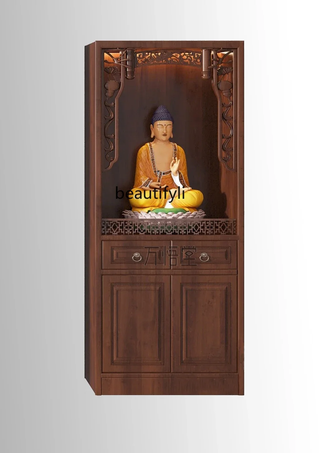 A15 New Chinese Style Buddha Niche with Door Altar Household Clothes Closet Altar God of Wealth Statue Cabinet Worship Table Alt
A15 New Chinese Style Buddha Niche with Door Altar Household Clothes Closet Altar God of Wealth Statue Cabinet Worship Table Alt