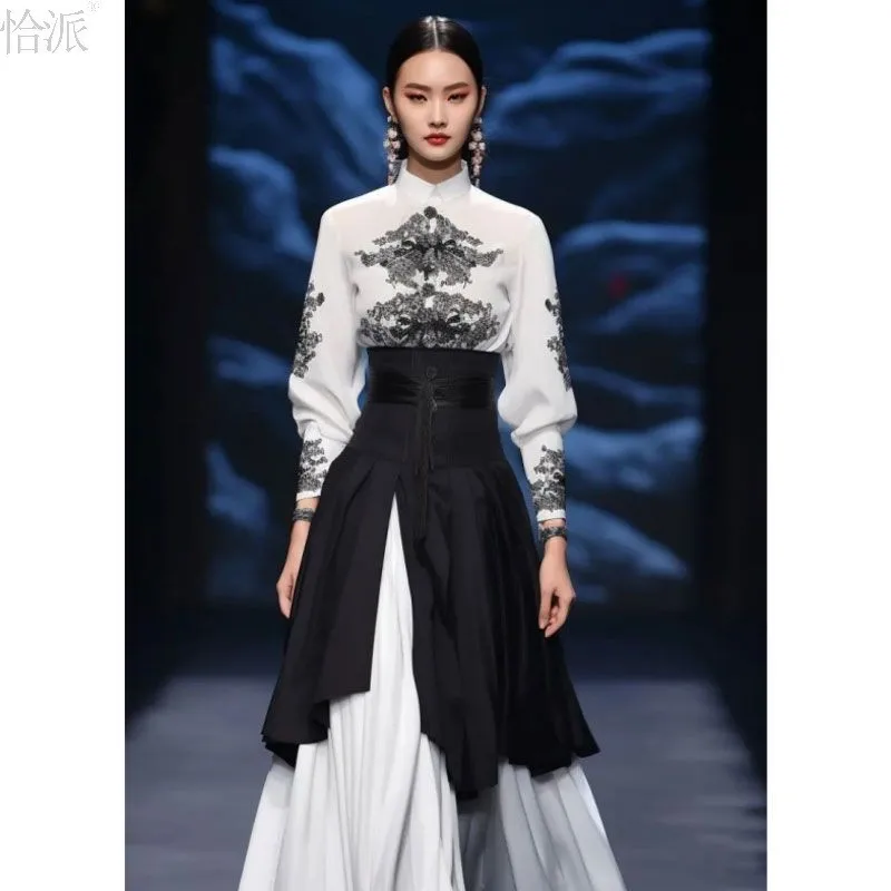 New Chinese Style Women's Clothing National Suit Top Design Sense Niche Skirt Two-Piece Set
New Chinese Style Women's Clothing National Suit Top Design Sense Niche Skirt Two-Piece Set