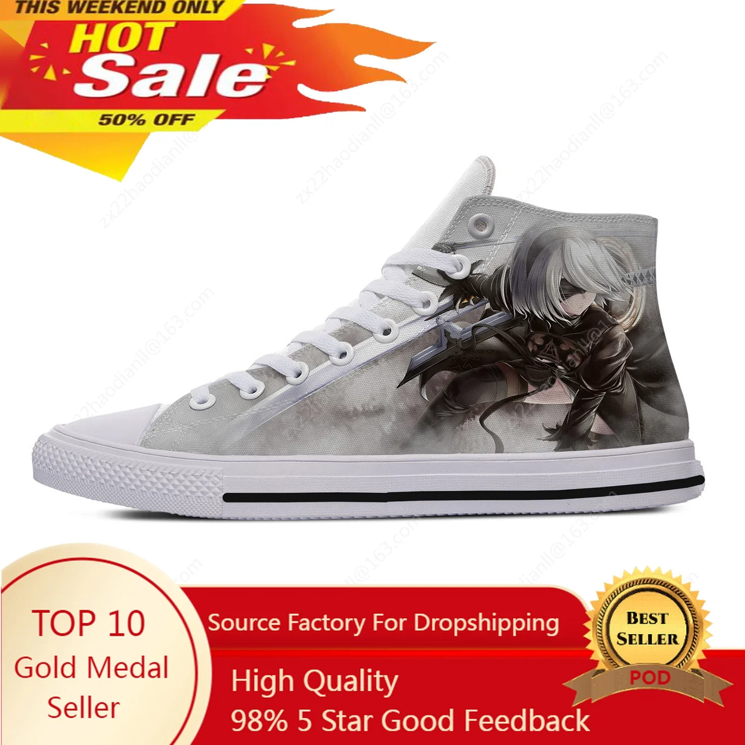 NieR Automata High Top Sneakers Mens Womens Teenager Hot Fashion Casual Shoes Canvas Running Shoes 3D Print Lightweight shoe
NieR Automata High Top Sneakers Mens Womens Teenager Hot Fashion Casual Shoes Canvas Running Shoes 3D Print Lightweight shoe