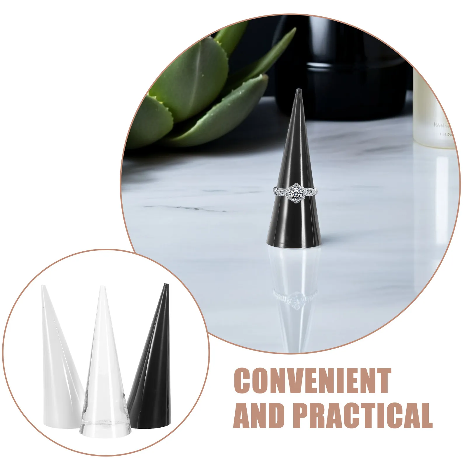 3Pcs Ring Holder Display Cone Acrylic Jewelry Stand for Rings Nightstand Wedding Showcase Organizer Cone Shape Ring Display
3Pcs Ring Holder Display Cone Acrylic Jewelry Stand for Rings Nightstand Wedding Showcase Organizer Cone Shape Ring Display