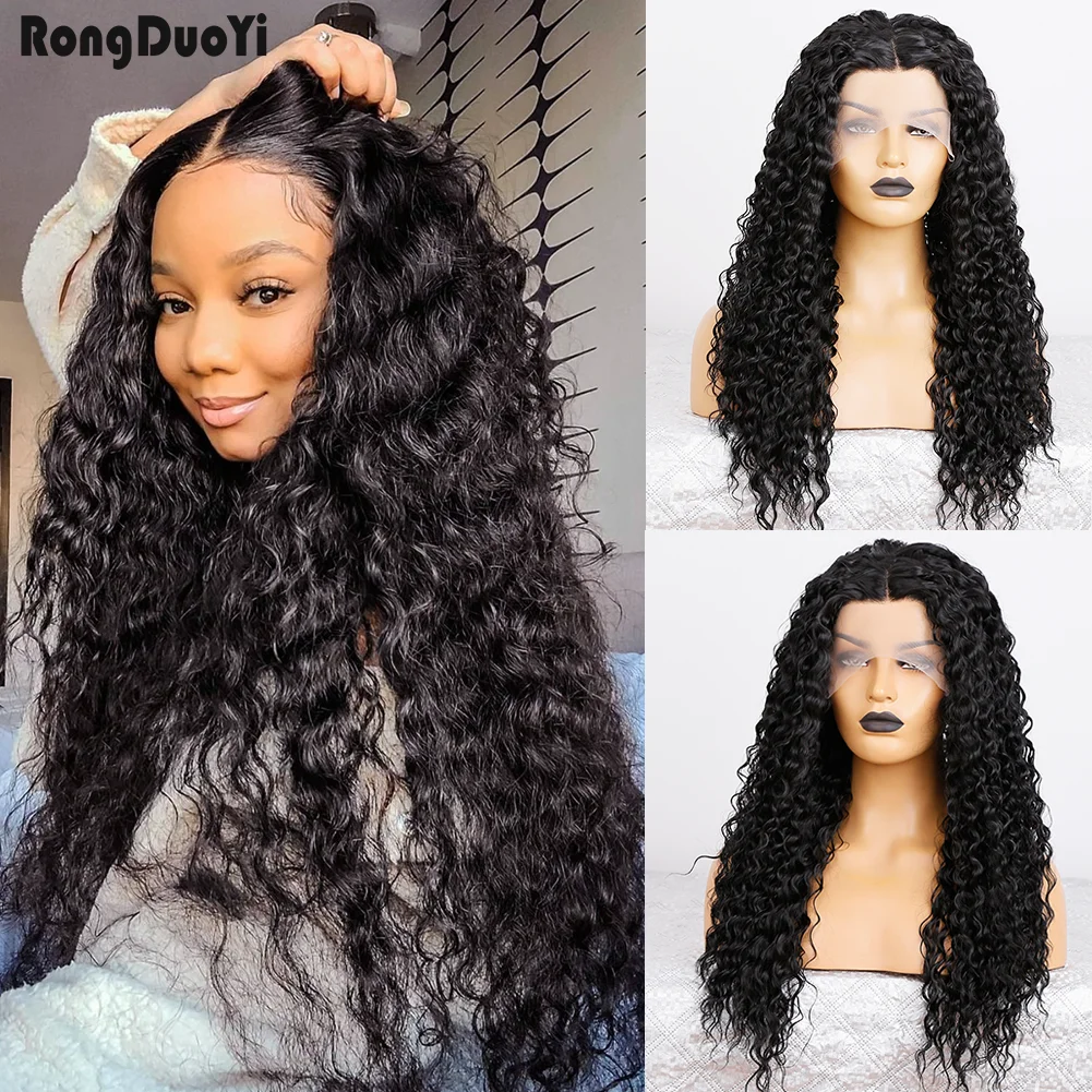 AIMEYA Black Hair Synthetic Lace Front Wigs For Women Easy Wear Long Curly Wavy Lace Wigs Heat Resistant Fiber Cosplay Wigs
AIMEYA Black Hair Synthetic Lace Front Wigs For Women Easy Wear Long Curly Wavy Lace Wigs Heat Resistant Fiber Cosplay Wigs