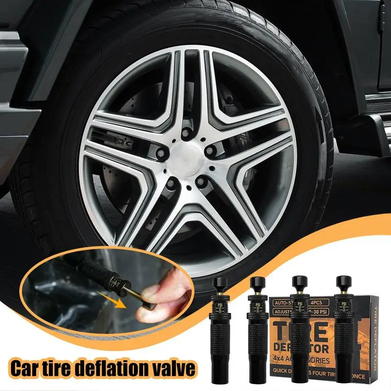 Over Sand Tire Deflator 4 Pieces Tire Deflation Valve Portable Car Adventure Gear Vent Valve For Vehicles Bike Truck Maintenance
Over Sand Tire Deflator 4 Pieces Tire Deflation Valve Portable Car Adventure Gear Vent Valve For Vehicles Bike Truck Maintenance