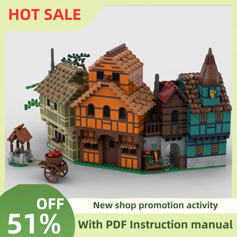 New 2643Pcs Moc European Medieval Street View Village Rowhouses Model Building Blocks Diy Creative Ideas Child Toy Birthday Gift
New 2643Pcs Moc European Medieval Street View Village Rowhouses Model Building Blocks Diy Creative Ideas Child Toy Birthday Gift