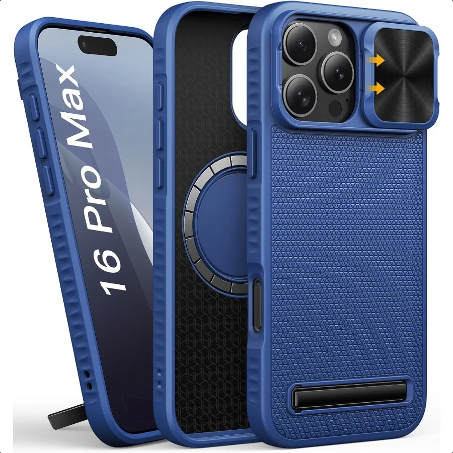 for iPhone 16 Pro Max Case Slim with Stand Red Military Grade Protection Slide Camera Cover Compatible with MagSafe Heavy Duty 
for iPhone 16 Pro Max Case Slim with Stand Red Military Grade Protection Slide Camera Cover Compatible with MagSafe Heavy Duty