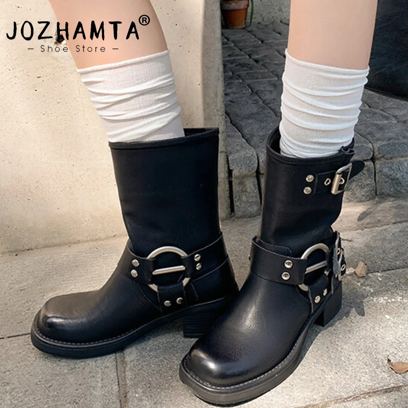 Женские винтажные сапоги JOZHAMTA, сапоги до середины икры из натуральной кожи в западном стиле на толстом высоком каблуке, осенне-зимняя обувь в стиле ретро, размеры 34-42, 2023
Женские винтажные сапоги JOZHAMTA, сапоги до середины икры из натуральной кожи в западном стиле на толстом высоком каблуке, осенне-зимняя обувь в стиле ретро, размеры 34-42, 2023