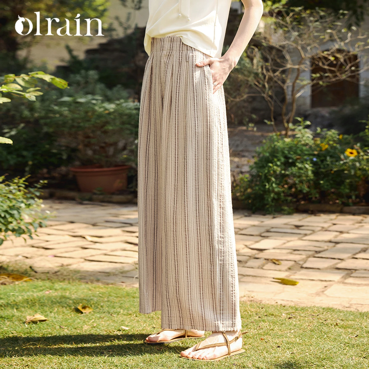 OLrain 2026 Summer New Striped Texture Front Piece Pleated Fringed Edge Pants Loose Straight Wide-leg Pants Women O58XK005326
OLrain 2026 Summer New Striped Texture Front Piece Pleated Fringed Edge Pants Loose Straight Wide-leg Pants Women O58XK005326