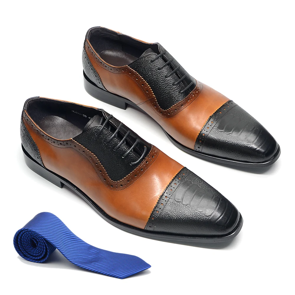 Color Blocking Classy Men's Dress Shoes Cow Genuine Leather Business Office Lace-up Cap Toe Oxford Luxury Formal Shoes for Man
Color Blocking Classy Men's Dress Shoes Cow Genuine Leather Business Office Lace-up Cap Toe Oxford Luxury Formal Shoes for Man