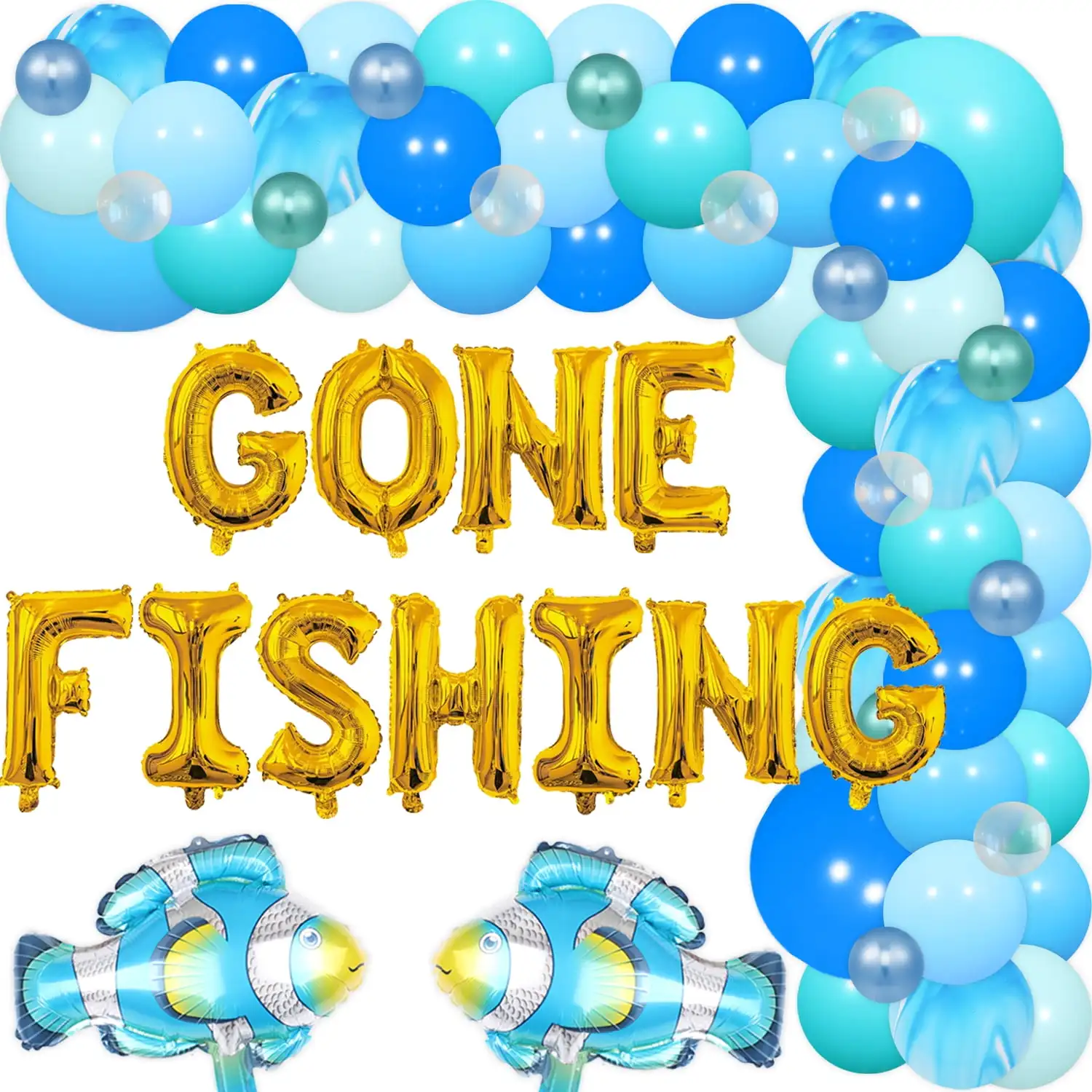 Surprise Fishing Themed Birthday Party Decorations, Flower Balloon Ring Kit, Fishing Foil Decorations for Boys Birthday Party
Surprise Fishing Themed Birthday Party Decorations, Flower Balloon Ring Kit, Fishing Foil Decorations for Boys Birthday Party
