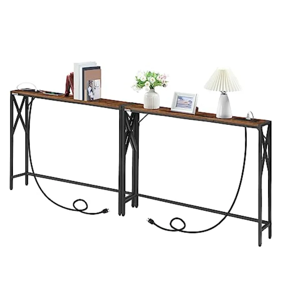 78.7'' Narrow Sofa Table with Charging Station 2 Pack Skinny Console Table Slim Entryway Hallway Couch Table for Entrance Foyer
78.7'' Narrow Sofa Table with Charging Station 2 Pack Skinny Console Table Slim Entryway Hallway Couch Table for Entrance Foyer